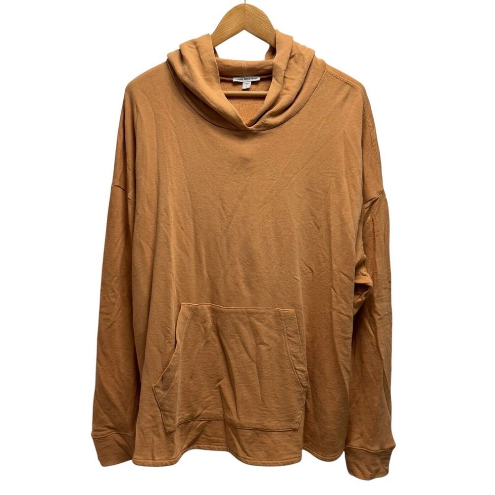 Standard James Perse Women's Sz 4 (XL) Pullover Orange Hoodie Sweatshirt USA euc